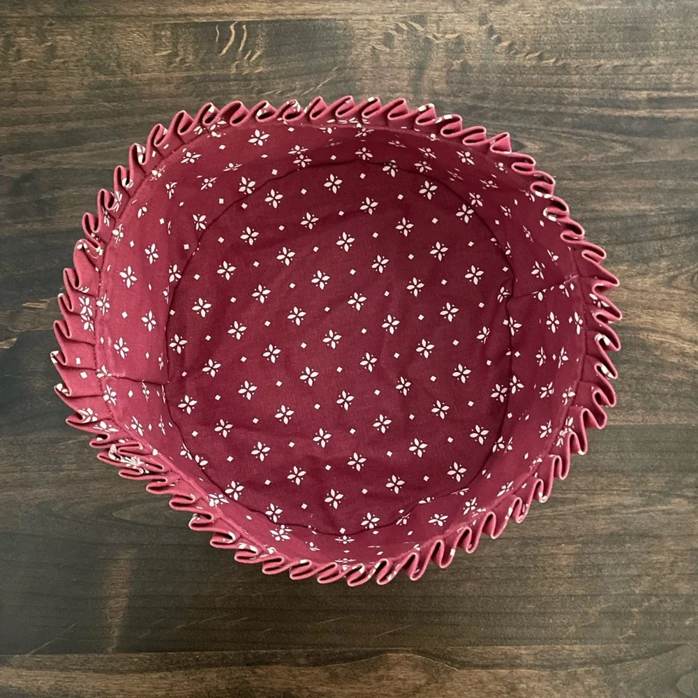 Longaberger Round Basket With Leather Handles 1996